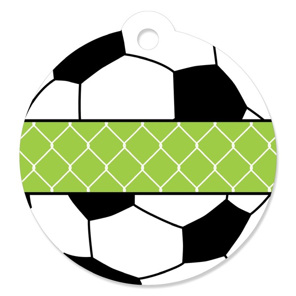 Big Dot of Happiness Goaaal - Soccer - Baby Shower or Birthday Party Favor Gift Tags (Set of 20)