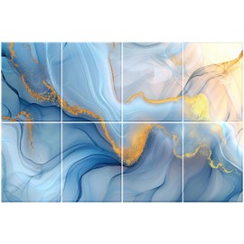 HIRESC 8 Pack Art Acoustic Panels Sound Proof Foam for Walls, 48X32 Inches Decorative Sound Absorbing Panels for Bedroom, Adhesive Included, Wavy