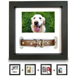 PAWCEPTIVE Dog Memorial Picture Frame with 5 Display Options- Dog Collar Memorial Frame Gift - Cat or Dog Pet Loss Gift for a Grieving Friend - Pet Remembrance Gift and Sympathy Photo Keepsake