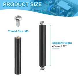 PATIKIL M3x45mm PCB Support Spacer, 24 Set 45mm/1.77" Supporting Height PCB Standoff Isolation Board Stand Column Flat Head Plastic Copper Support for PCB PC Board, Style 1