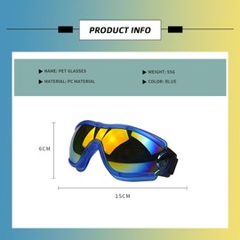 Dog Goggles, Dog Sunglasses with Elastic Strap, UV Pet Goggles, Protect Dog's Eyes for UV, Wind, Dust, and Fog, Medium Breed