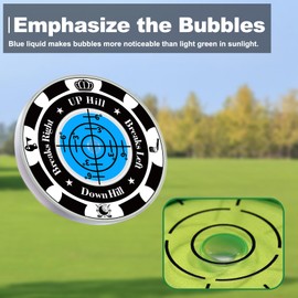 Golf Green Reader, 4 Pack Ball Marker for Putting Green with Bubble, Golf Accessories Putt Aid Tool with Hat Clip (4 Pcs BlackBlue)