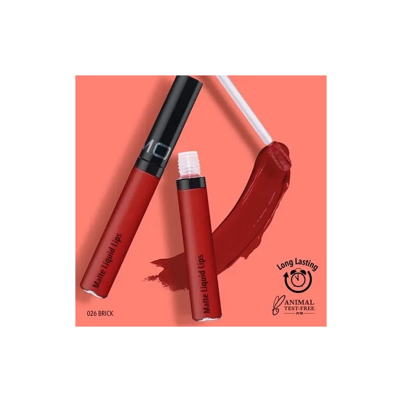 Labial Líquido Matte Moira Cosmetics Tono 26 Brick Larga Duración
