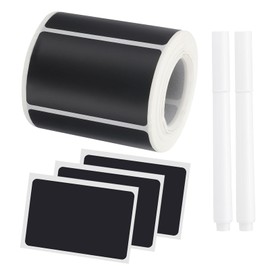 PATIKIL Chalkboard Labels, 300 Pcs Erasable Reusable Blackboard Stickers with 2 Liquid Chalk Pen, Waterproof Pantry Labels for Containers, Jars, Storage Bins (Rectangle)