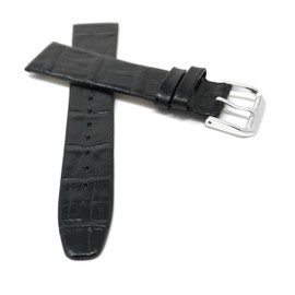 Bandini 14mm Womens Italian Leather Watch Band Strap - Black - Semi-Glossy Finish - Classic