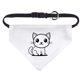Small 'Cute Cat Sitting' Dog/Cat/Pet Bandana (PD00050731)