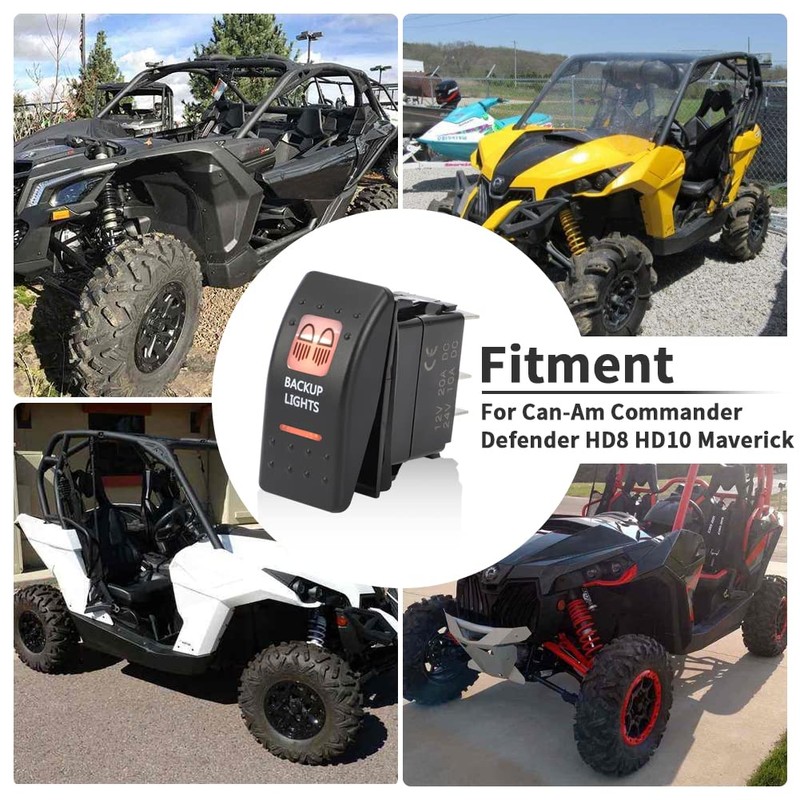 Foruly Backup Light Switch Amber LED Light for Can-Am Commander