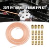 MospdyGear 25Ft 1/4" Diameter Brake Pipe Kit, Iron Plated Copper
