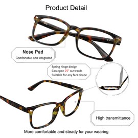 YEIN Progressive Multifocus Reading Glasses, Spring Hinge Blue Light Blocking Glasses for Women Men, No Line Multifocal Readers with Clear Lenses (+0.00/+1.00 magnification)