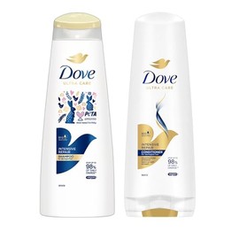 Dove Ultra Care Intensive Repair Shampoo 400ml & Conditioner 350ml Set – For Damaged Hair – Bio-Restore System – Vegan & PETA Approved – Up to 98% Damage Repair – 2-Pack Haircare Bundle