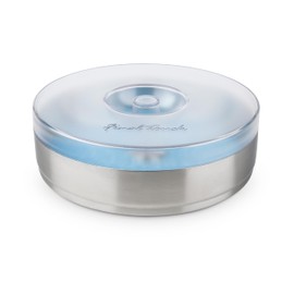 Final Touch 1 Tier Cocktail Rimmer with Lid - Essential Tool for Perfectly Rimmed Glasses - Commercial-Grade 304 Stainless Steel - Stackable Design - Large 6" Diameter (FTA7060)