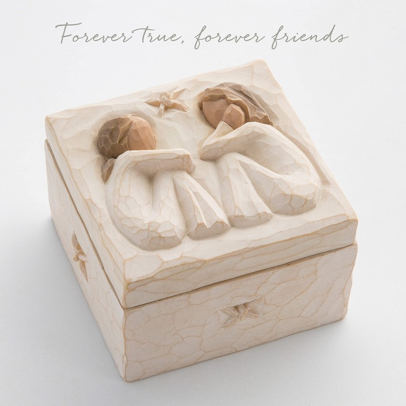 Willow Tree Friendship Keepsake Box, Forever True, Forever Friends, Holds