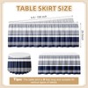 Sanwarm Striped Navy Nautical Table Skirt for Desk Rectangular Tablecloth