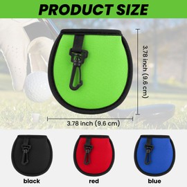 Aspire 4 PCS Portable Pocket Golf Ball Washers, Neoprene Golf Ball Cleaner Pouch with Hanging Clip for Women Men - Black