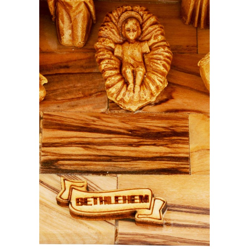 Olive Wood Nativity Set with Figurines | The Jerusalem Gift