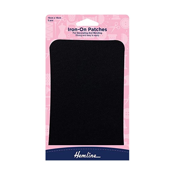 Hemline Iron-On Patches Cotton Twill - 2 Pieces 10cm x