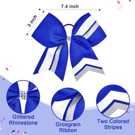 12PCS Cheer Bows Bulk Glitter Cheerleading Bows Girls Hair Bows Cheer Bows Elastic Band Ponytail Holder for Cheerleaders Teen Girls College Sports Competition