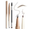 KYDA Microblading Eyebrow Pen, Dual-Ended Eyebrow Pencil with 2-Fork-Tip&Gel Eyeliner for Women, Eye Brow Pen with Gel Eyeliner, Microblading Eye Brow Pencil with Hair Like Stroke, Coffee Brown