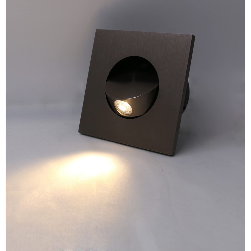 LUMINTURS 3W LED Wall Recessed Step Stair Lighting Bedside Reading
