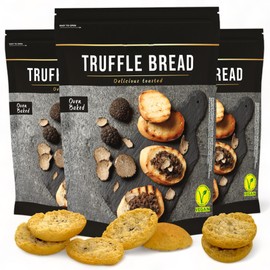 Geröstetes Brot mit schwarzem Trüffel - Truffle Bread, 3 x 150g Set, vegan, im Ofen gebacken, knuspriges Trüffelbrot als Snack oder Beilage zum Grillen