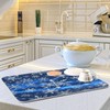 Christmas Blue Snowflakes Dish Drying Mat for Kitchen Counter 16
