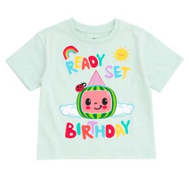 CoComelon Birthday Toddler Boys Drop Shoulder T-Shirt Pale Green 2T