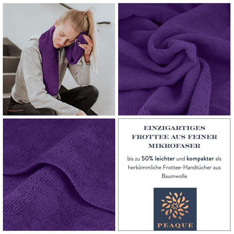 PEAQUE Microfibre Towel with Terry Cloth Structure - Set of