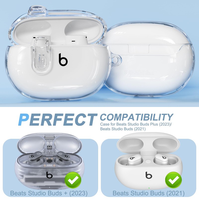 Compatible with Beats Studio Buds/Studio Buds Plus Case Cover Clear