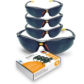 kela SPRINTER Premium Safety Glasses Pack of 4 100% Made in Germany Tinted Shatter-Proof Scratch-Resistant Work Safety Glasses with Anti-Fog and UV Coating EN170 EN172 I Cycling Glasses