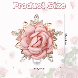 COMNICO Brooch Pin for Women, Elegant Rose Flower Crystal Brooches Lapel Pins Fashionable Dress Suit Jewelry Clothes Accessories Bags Decoration for Women Girls Wedding Party Valentine's Gifts
