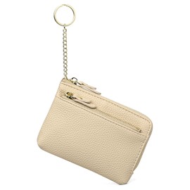 GAEKEAO Women's Small Purse with Zip Pocket with Coin Compartment, Small Purse with RFID Blocking, apricot
