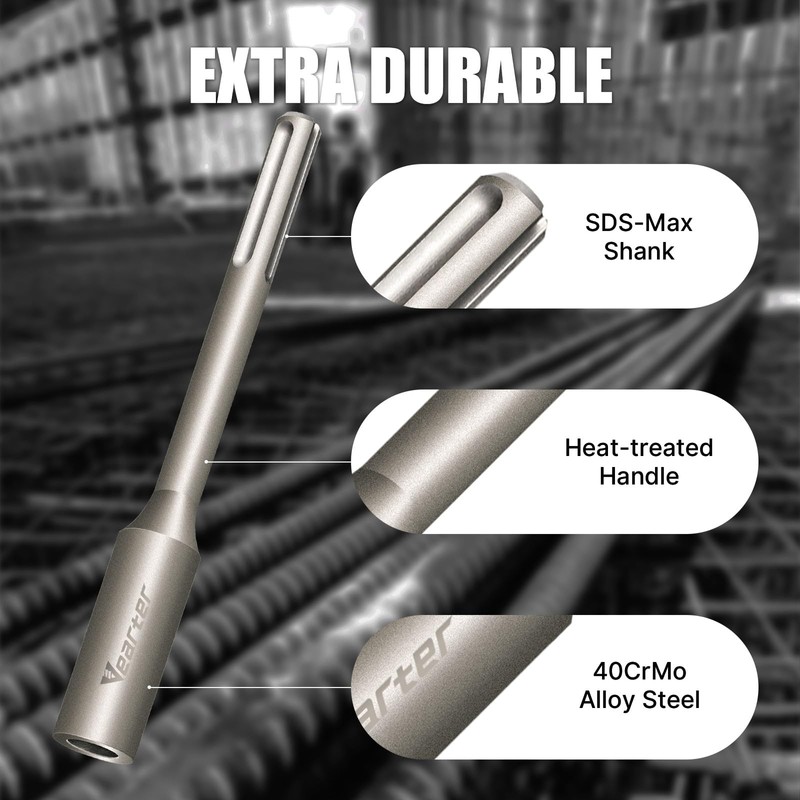 Vearter SDS MAX Shank T-Post Driver for 3/4'' Ground Rods,