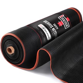 SEALTECH Heavy Duty Safety Debris Netting Rolls - Fire Retardant,1/16" Mesh roll, for Scaffold Enclosure, Visibility Barrier, for Construction & Agricultural Use. (Black-6.5 ft X 200 ft)