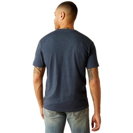 Ariat Men's Shield Flag T-Shirt, Navy Heather, Large