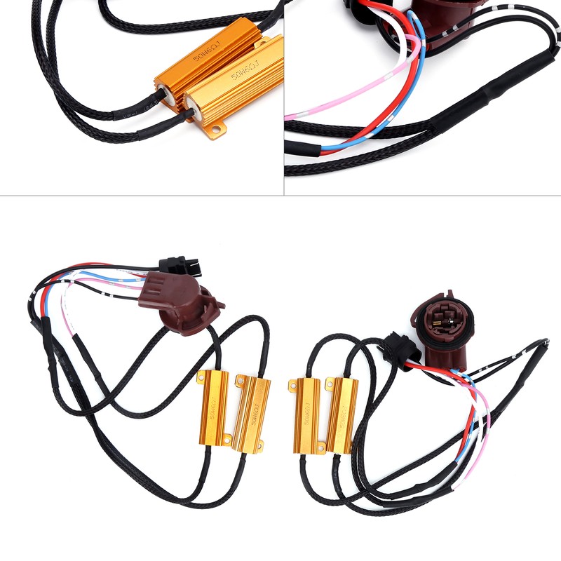 2pcs 3157A LED Decoder 50W Load Resistor Flash Error Free