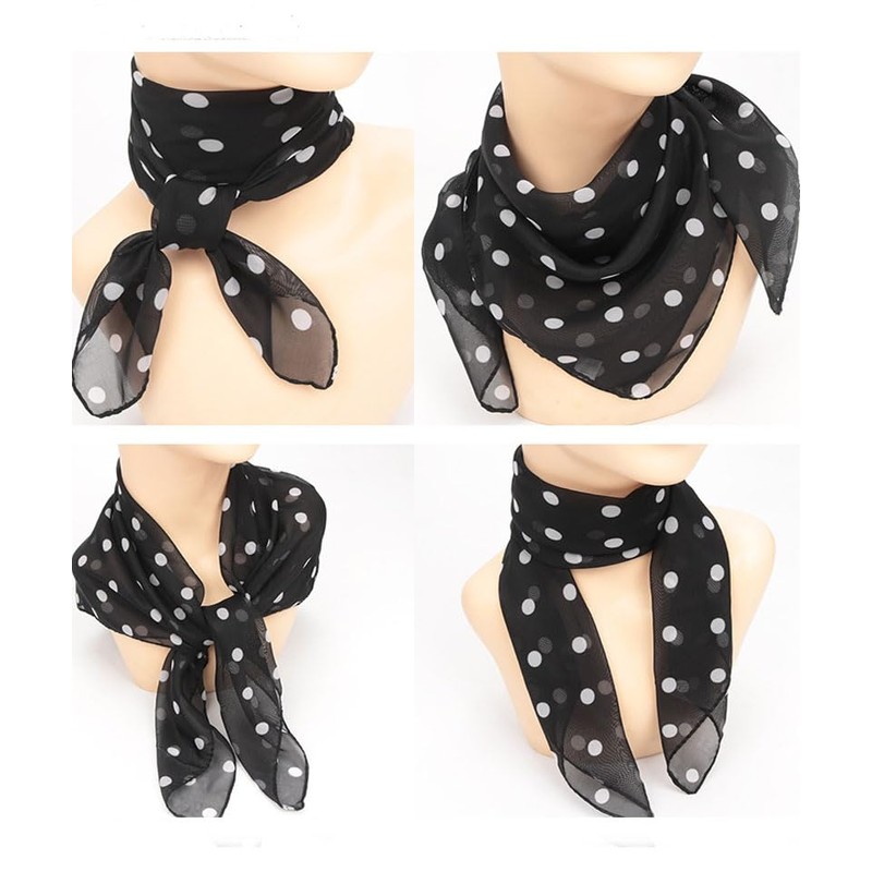 Spring versatile retro fashion print polka dot small square scarf