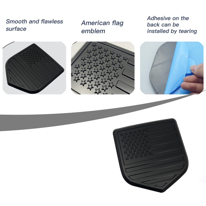 Fit RAM Rear Tailgate American Flag Emblem, ABS American Flag
