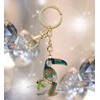 Aqua79 Toucan Keychain - Brown Sparkling Rhinestones Charm, Fashionable Stylish