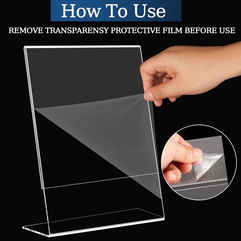 StyEdEk 8.5x11 Inch Acrylic Sign Holder Clear Plastic Table Paper
