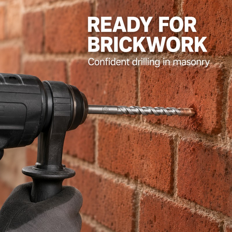 SDS Plus Masonry Drill Bit Set for Concrete, Brick &