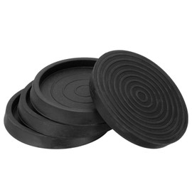 PATIKIL 3 Inch Rubber Furniture Pads 4pcs Non-Slip Furniture Coasters Round Non-Slip Caster Cup Furniture Leg Cup Floor Protector Bed Sofa Stopper Black