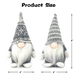 DUJSRZL Christmas Gnomes Plush Knitted Santa Claus Handmade Table Decorations Home Decor Table Fireplace Decoration (Ash)