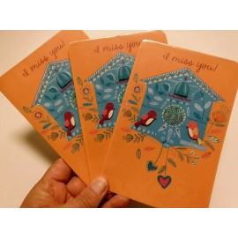 American Greetings 3 Cards American Greetings Encouragement Support I MISS YOU Birds House