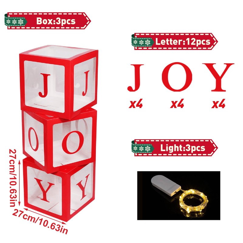 Christmas Decorations Large Red Transparent Light Box, Holiday Party Home