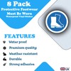 8 Pack - Protective Boots Must Be Worn Stickers -