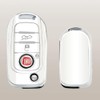 Stylec Remote Key Case Cover compatible with Fiat (White Silver)