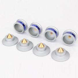 zaqwsx 4Pcs Speaker Isolation Spikes, Speaker Base Pads with Non-Slip Base Pad for Turntable Amplifier