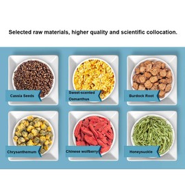 Generic Chrysanthemum Cassia Seeds Tea Bags(160g, 8gX20Bags), Honeysuckle, Chinese wolf-berry, Sweet-scented Osmanthus, Burdock Root Combination of Floral Tea, 菊花决明子茶包 0.2 Ounce (Pack of 20)
