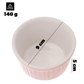 KADAX Soufflé Moulds, 1 Piece, Diameter 9 cm, Crème Brûlée Bowls, Small Ceramic Oven Cases for Creme Brulee, Souffle & Ragout Fin (Pink)