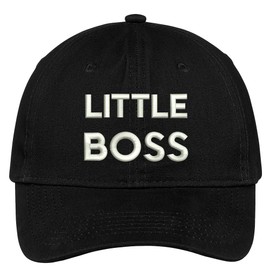 Trendy Apparel Shop Little Boss Embroidered Cap Premium Cotton Dad Hat - Black